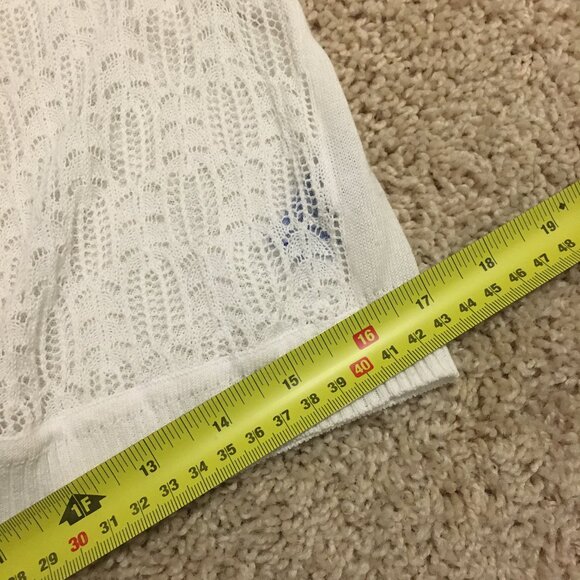 Cotton Rayon White Pointelle Knit Balletcore Bolero - Picture 12 of 12